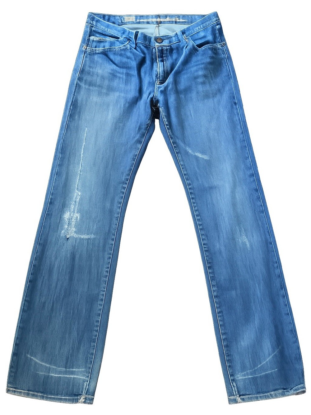 Goldsign Men’s Straight Leg Jeans Made in USA Size 34 Distressed Premium Denim